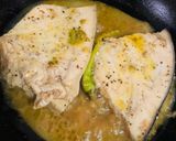 A picture of step 4 of Blue Marlin Steaks • Fish in Peppery Lemon - Butter - EVOO Sauce.