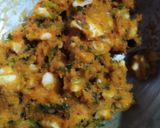A picture of step 3 of Kaju pakoda.