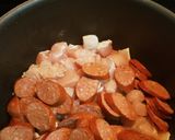 A picture of step 1 of Jambalaya.