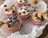 A picture of step 6 of Blueberries and vanilla frosted cup cakes.