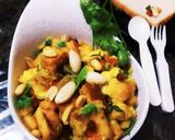 A picture of step 5 of Grilled bread masala upma bowl.