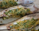 Borban sült töltött kecsege recept fázis 4 fotója