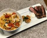 Garlic Clam Pasta w/ Rib-eye & Scallops recipe step 9 photo