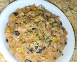 A picture of step 5 of Cheesy Black Bean & Corn Buffalo Chicken Dip.