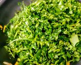 A picture of step 6 of Kalmi saag (Water Spinach).