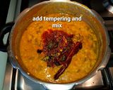 A picture of step 3 of Dal Palak/Palak pappu.