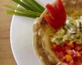 A picture of step 3 of Roti salad bowl Microwave recipe.