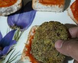 A picture of step 18 of Tikki Pav Burger.