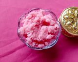 A picture of step 5 of Pink Coconut mithaai.