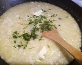 A picture of step 5 of Risotto con pesce spada swordfish risotto.