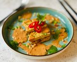 A picture of step 5 of Seasoned Tofu with Peanut Sauce (Vegan).