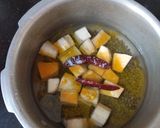 A picture of step 1 of Kerala style whole green gram curry.