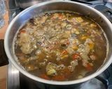Une image de l'étape 27 de Soupe de lentilles aux tomates, poivrons et bouillon de gambas.