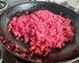 A picture of step 3 of Strawberry kalakand.