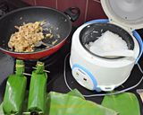 Foto langkah ke 4 dari resep Nasi Bakar Ricecooker.