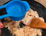 A picture of step 3 of Ghee Mysore Pak.