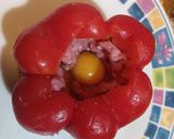 A picture of step 3 of Stuffed Peppers with Ground Beef and Quail Eggs.
