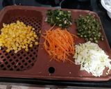 A picture of step 1 of Veg. Hot & Sour soup.