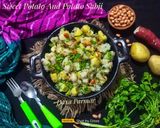 A picture of step 7 of Falhari Sweet Potato And Potato Sabji.