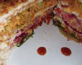 A picture of step 4 of Pakoda burger full veg stuff.