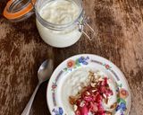 A picture of step 5 of Mum's homemade yoghurt.