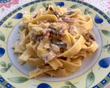 Foto del paso 6 de la receta Tallarines gourmet a la carbonara 🥓🍄🥛🧀🥚