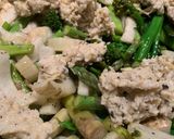 A picture of step 2 of Harissa turkey steaks with fennel/broccoli/asparagus and lemon-pecorino sauce for Jamo.
