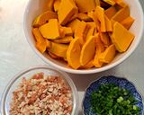 Hình bước làm 1 của món Canh bí đỏ đậu phộng(món chay)