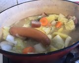 A picture of step 9 of Chinese Cabbage Stew with Potatoes, Carrots, Onions, Sausage, and Bacon.