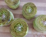 Foto del paso 1 de la receta: Alcachofas rellenas de aguacate con huevas de salmón