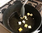 A picture of step 1 of Mix veg with mango purée and coconut milk.