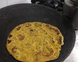 A picture of step 5 of Thepla-methi thepla -fenugreek leaves.