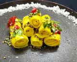 A picture of step 8 of Khandvi.