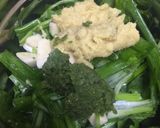 A picture of step 1 of Spinach Cheela wraps.