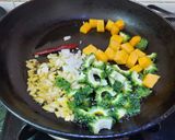 A picture of step 1 of Stir Fried Bitter Gourd or Karela and Pumpkin.