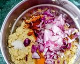 A picture of step 3 of Soya chunks and Yellow Moong dal Cutlets.