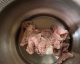 A picture of step 1 of Chinese Pork Bamboo shoot Spring Rolls.