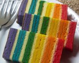 Gambar langkah 8 resipi Kek Lapis Aiskrim Pelangi Cheese.