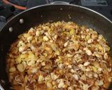 A picture of step 4 of Kelphool (banana flower) & Val bhaji.