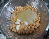 A picture of step 1 of Hummus and lavash.