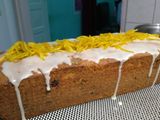 Budín de naranja con cascaritas en almíbar
