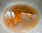 A picture of step 8 of Pavakkai /bitter gourd pitlai.