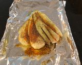 A picture of step 3 of Stuffed Eggplant Fans.