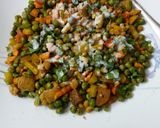 A picture of step 3 of Green peas spicy chaat.