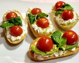 A picture of step 5 of Toasts with Cottage Cheese, Cherry Tomatoes, Guacamole, and More.
