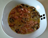 Foto del paso 4 de la receta: Tortilla de champiñones y flamenquín con frankfurt