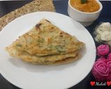 आलू हरा प्याज़ की लच्छा पराठा (aloo hara pyaz ki laccha paratha recipe in Hindi) रेसिपी चरण 9 फोटो