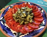 Une image de l'étape 8 de Salade de tomates au concombre Noa mariné algues et huile de pépins de courge.
