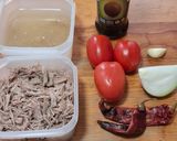 A picture of step 1 of Shredded Beef in Guajillo Chile Sauce.
