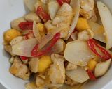 A picture of step 5 of Mango chicken.